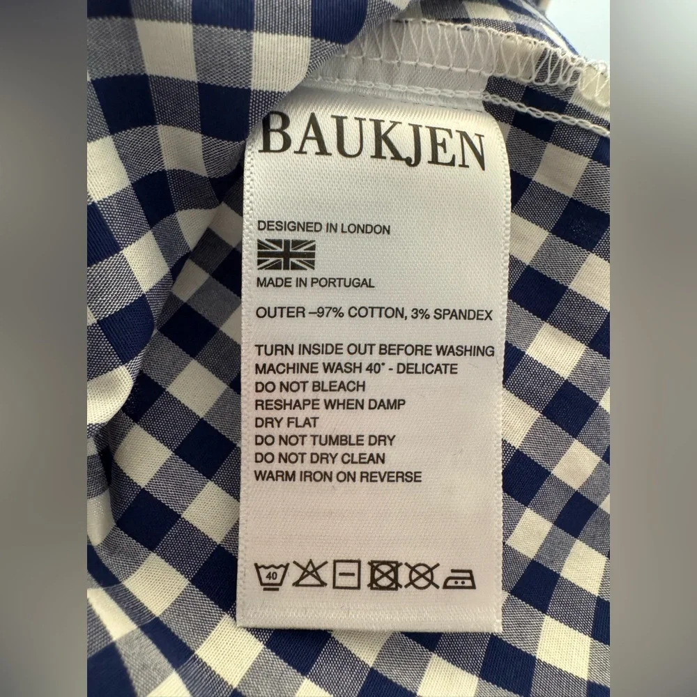 Blue and White Gingham Top by Baukjen UK, size 6. - Picture 5 of 5